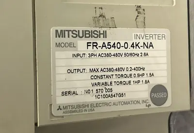USED MITSUBISHI ELECTRIC FR-A540-0.4K-NA