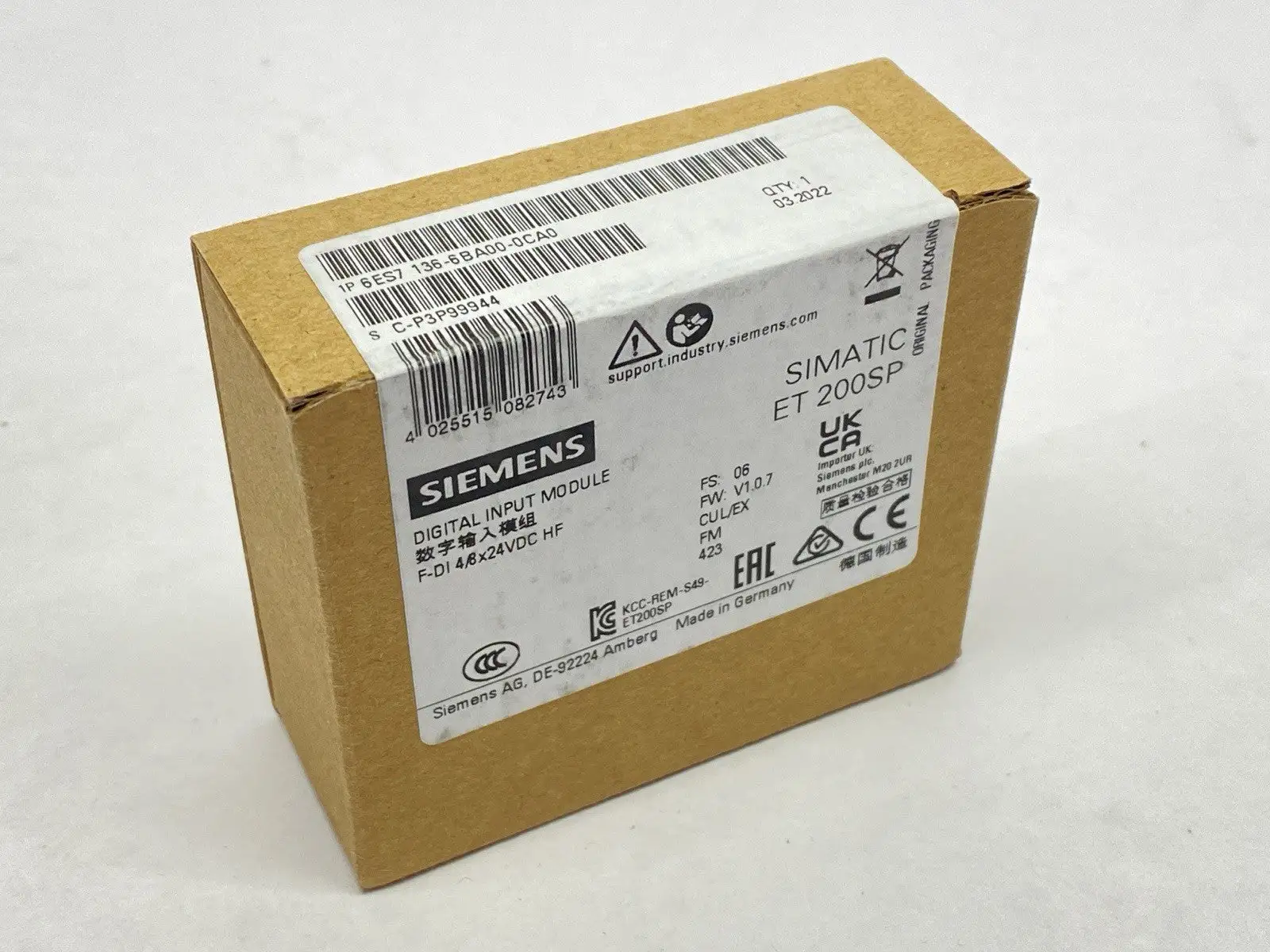 NEW SIEMENS SIMATIC ET 200SP DIGITAL INPUT MODULE 24VDC
