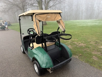 (1) 2019 E-Z-Go EFI golf cart with a Kawasaki gas engine, model 657061G01, includes canopy, fold-dow...