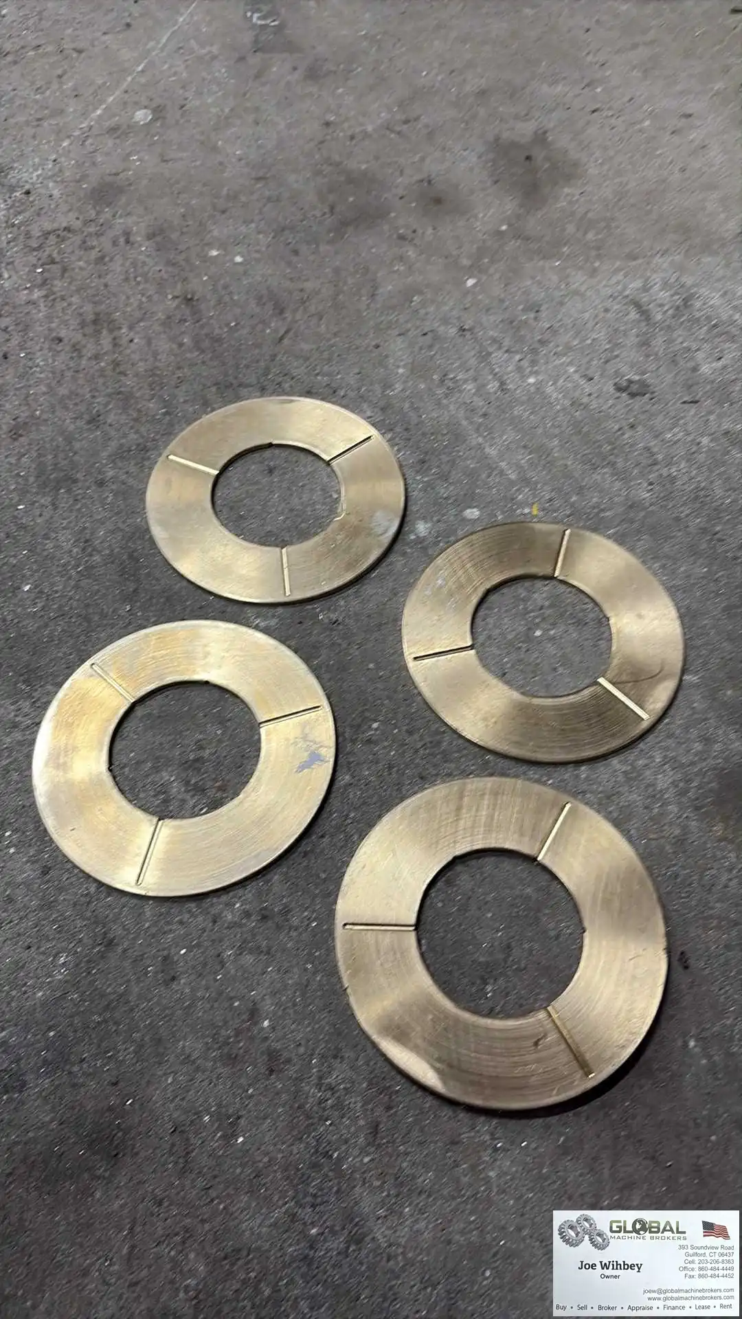(4) NEW Bronze Roll Washer For US Baird Bottom Rolls
