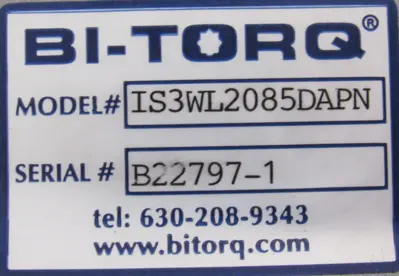 NEW BI-TORQ IS3WL2085DAPN ACTUATOR VALVE 2"