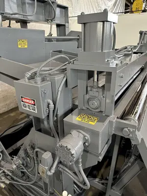 72" x .250" PAXSON HYDRAULIC PEELER TABLE WITH TENSION STAND. STOCK # 0106123