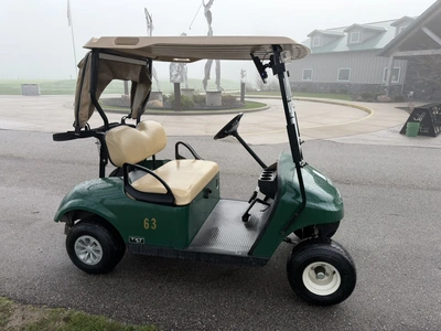 (1) 2019 E-Z-Go EFI golf cart with a Kawasaki gas engine, model 657061G01, includes canopy, fold-dow...