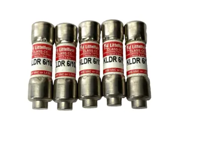 USED LITTELFUSE TIME-DELAY CURRENT-LIMITING FUSE CLASS CC 600V .6A LOT OF 5