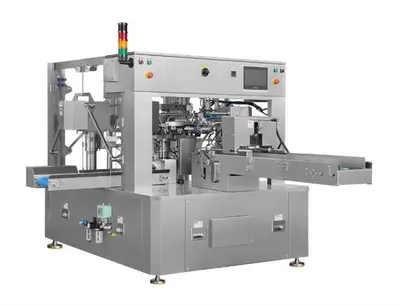 New Genesis Rotary Pre-Made Pouch Machine with 14-Head Scale