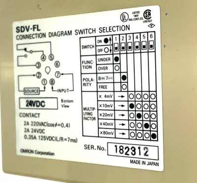 NEW OMRON SDV-FL2 VOLTAGE SENSOR DC24V SDVFL2