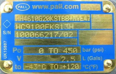 NEW PALL HH4610G20KSTBB+MYE47 HYDRAULIC FILTER HOUSING HC9100FKS13H