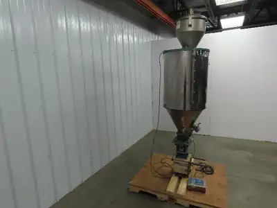 Una-Dyn Solid Cone Hopper, 
#150, Insulated, Stainless W/Autoload OS-10 Feeder