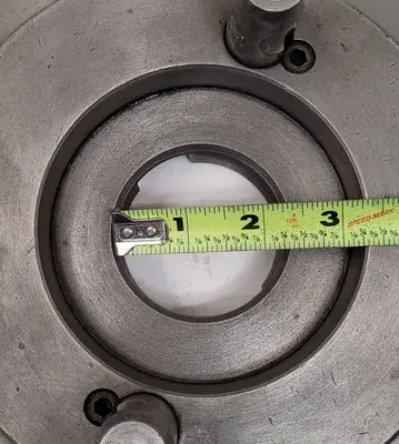 D1-6 LATHE CHUCK ADAPTER BACK PLATE, 10" DIAMETER, 2-1/4" THRU HOLE, 2 PINS
