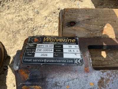 Used WOLVERINE QMP1-16-10T QUICK ATTACH MOUNTING PLATE Construction Equipment Parts Michigan US | Miedema Asset Management Group #1468752