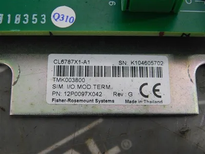 Fisher Rosemount CL6787X1-A1 Sim I/O Mod. Terminator 12P0097X042 Rev.G Used