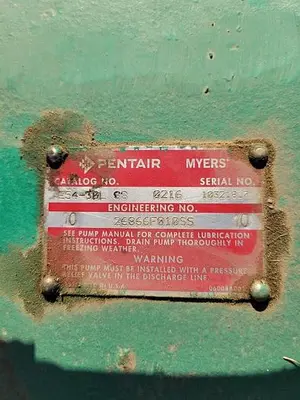 USED PENTAIR MYERS E54-30L SS