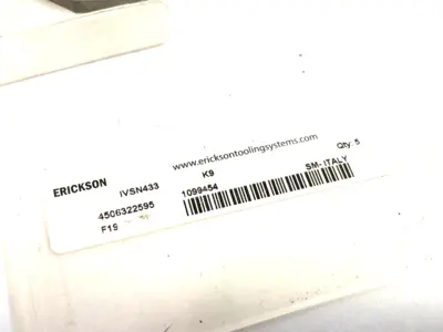 IVSN433 K9 | Erickson  Indexable Turning Insert 1099454 PKG OF 3 - New Other