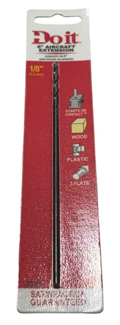 Do it Best 1/8" x 6" HSS Aircraft Extension Drill 135 Deg Split Point