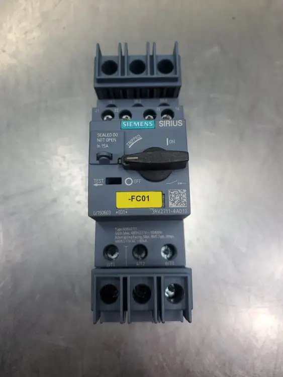 Used Siemens 3RV2711-4AD10 SIRIUS Circuit Breaker Motor Starter Circuit Breakers South Carolina US | Palmetto Automation #1153012
