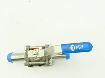 PBM SPH-C5B-A-A035 Stainless 316 Sanitary 3Pc Ball Valve 1/2" Butt Weld 900PSI