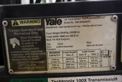 USED YALE GDP120VXNCGV127