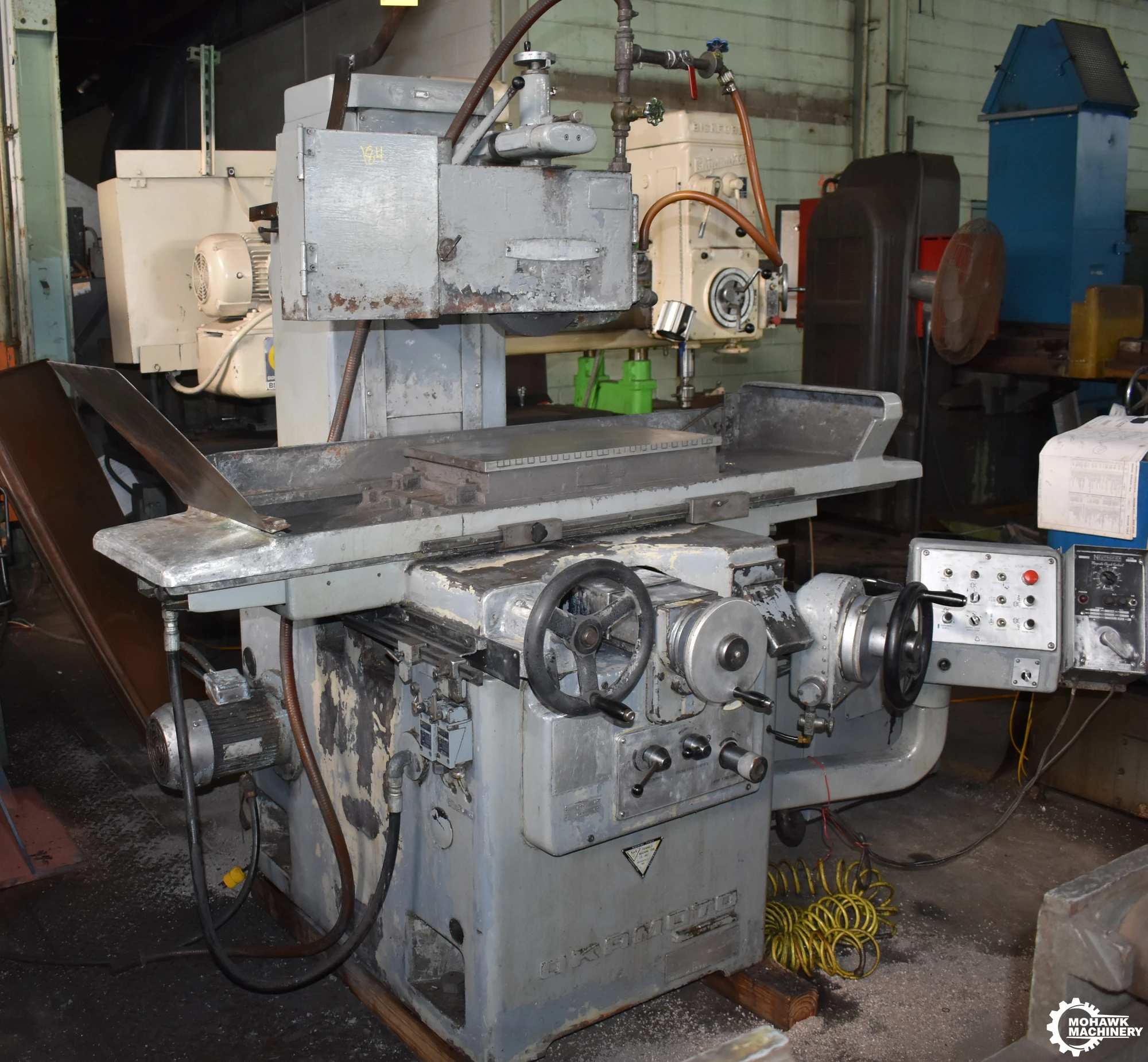 12" x 24" OKAMOTO "ACCUGAR 124N" PRECISION HYDRAULIC HORIZONTAL-SPINDLE SURFACE GRINDER w/ELECTRO-MAGNETIC CHUCK - INCREMENTAL POWER DOWN FEED - OVERHEAD WHEEL DRESSER
