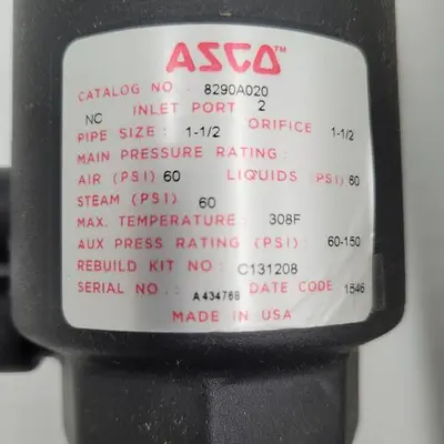 New | in-Stock ASCO ASCO 1-1/2" BRONZE VALVE CAT# 8290A020 IN BOX Pump & Valve Parts | ND Industrial Surplus #1218778