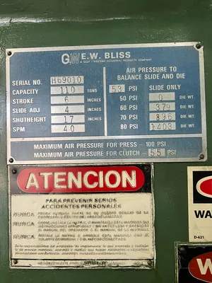 1979 BLISS C-110 OBI / Gap Frame Press | Universal Press & Machinery (UPM) (12)