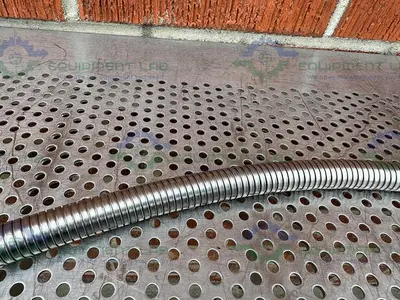 USED AIRGAS STAINLESS STEEL FLEXIBLE HOSE 39" W/ COMPRESSION FITTING, END ATTACHMENTS
