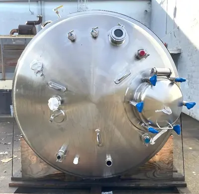 Reactor, 2,500 Gallon, Holloway, Jacketed, 316L Stainless Steel, 45 PSI/Full Vacuum, #5991745