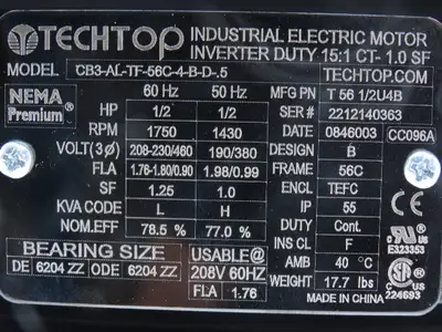 New | in-Stock TECHTOP _UNKNOWN_ Motors (misc) Indiana US | Arrow Industrial #1185360