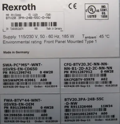 NEW REXROTH R911326466 OPERATOR TERMINAL BTV20.3PA-24B-55C-D-NW