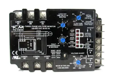 USED ICM CONTROLS ICM400 THREE PHASE VOLTAGE MONITOR