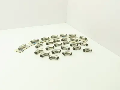 90° Elbow 1" OD Short Tangent Butt Weld Stainless Steel Lot of 25