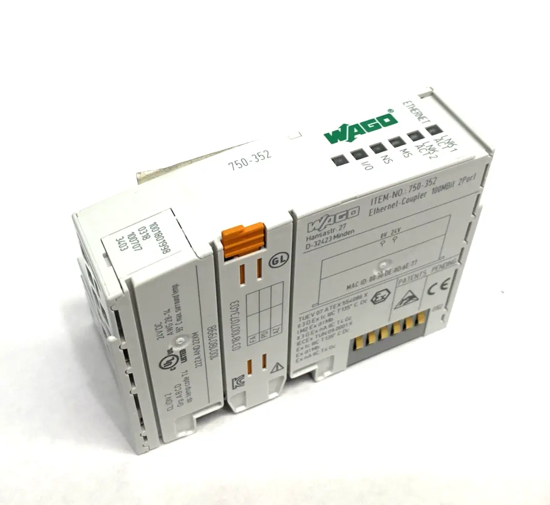 Used Wago Ethernet Fieldbus Coupler 100MBit 2-Port PLC Ethernet Equipment Michigan US | Maverick Industrial Sales #1414292