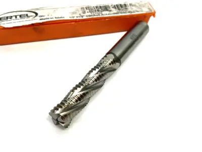 USED HERTEL COARSE ROUGHING END MILL 1/2" X 1/2" NCC, 4-FLUTE, 2" LOC
