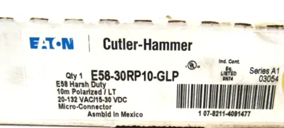 USED CUTLER HAMMER E58-30RP10-GLP PHOTOELECTRIC SENSOR SER.A1 E5830RP10GLP