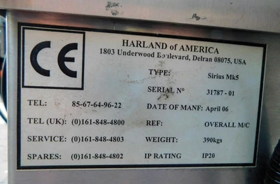 USED HARLAND SIRUS LABELER SIRIUS MK5
