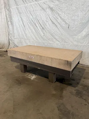 48" X 96" STARRET PINK GRANITE SURFACE PLATE WITH STAND. STOCK # 0115326