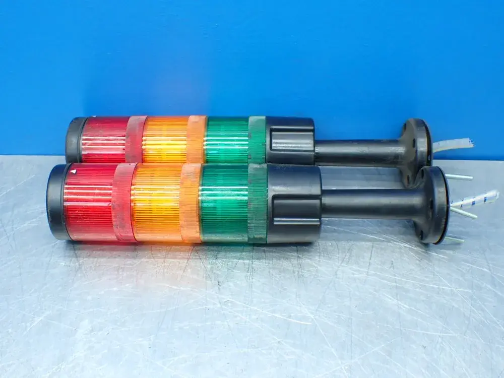 2, Industrial Stack Lights. Green/yellow/red