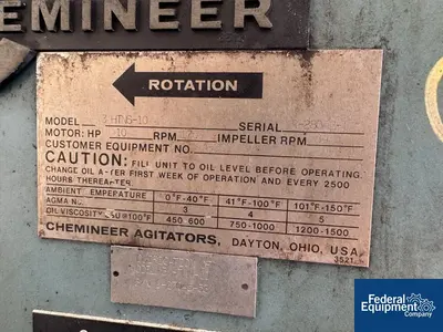 USED Alloy Fabricators 2,500 Gal Alloy Fab Reactor, 316L S/S, 85/150#