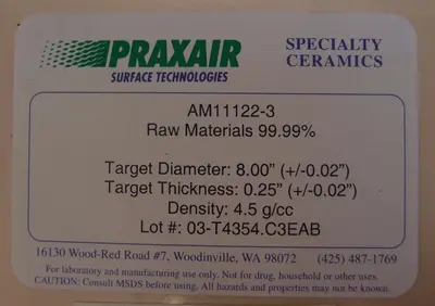 NEW Praxair Speciality Ceramics