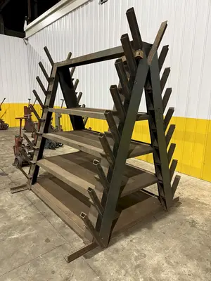 A-FRAME HEAVY DUTY STORAGE RACK, FOR BAR STOCK / PRESS BRAKE DIES & MORE: YOBRO #24014