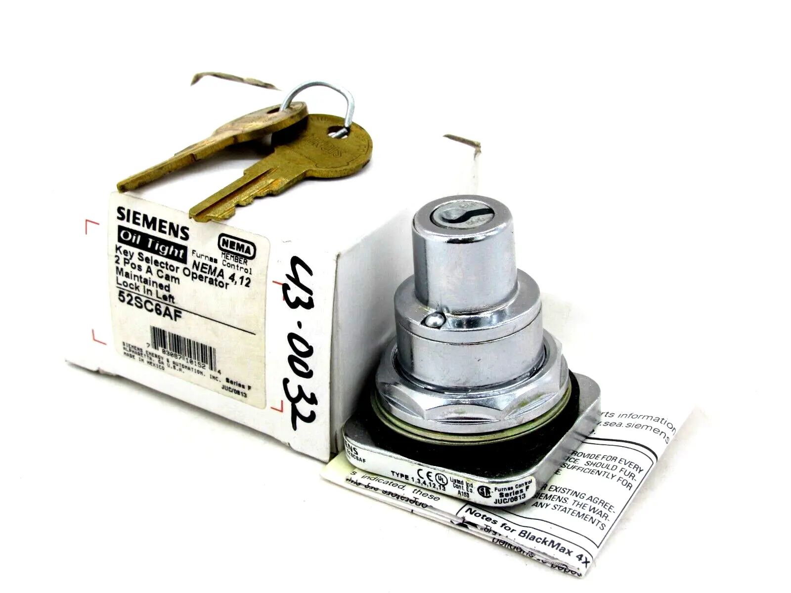 NEW SIEMENS 52SC6AF KEY SELECTOR OPERATOR
