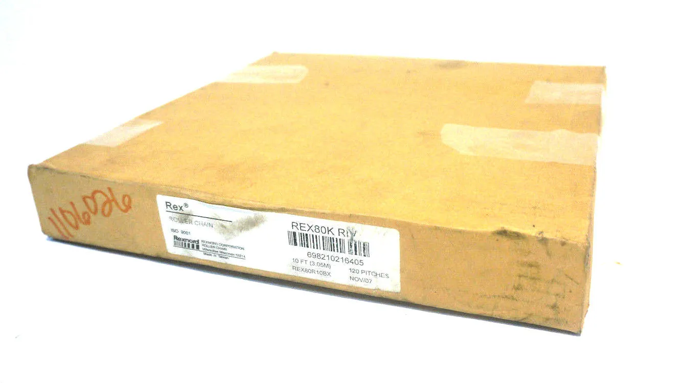 NEW REXNORD REX80R10BX ROLLER CHAIN 10' REX80KRIV