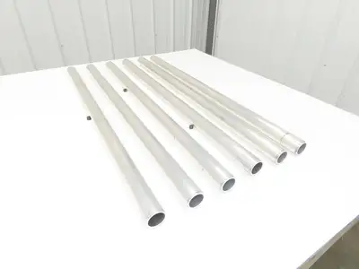 1-1/4"x 36" Sch 40 Aluminum Speed-Rail 1.66" Pipe OD Lot of 6