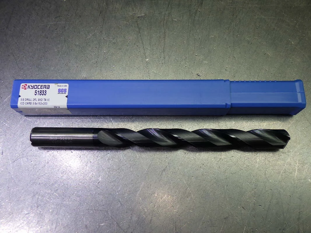 Kyocera 5/8" Coolant Thru 8xD Carbide Drill 16mm Shank 51833 (LOC3523B)