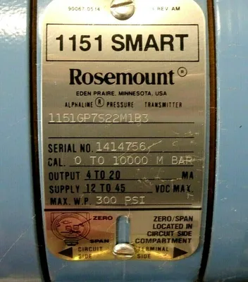 NEW ROSEMOUNT 1151GP7S22M1B3 PRESSURE TRANSMITTER 1151 SMART