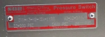 NEW STATIC O RING 6NN-K3-M2-C2A-YYRR PRESSURE SWITCH 6NNK3M2C2AYYRR