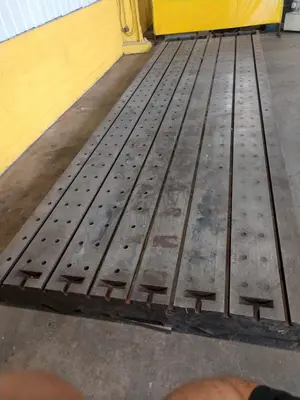 6.5' (80") x 22' (264")  T SLOTTED FLOOR PLATE PLANER TABLE: STOCK #13637