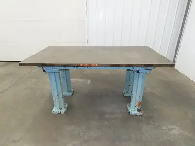 Vintage Precision Steel Welding Layout Table 71-1/2x36" Cast Iron 1-3/8" Top