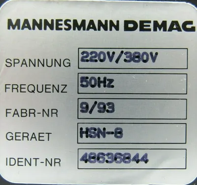 NEW MANNESMANN DEMAG 48636844 CONTACTOR HSN-8 290/45107869