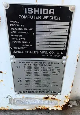 USED 1989 ISHIDA CCW-S-212
