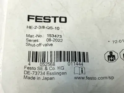 NEW FESTO HE-2-3/8-QS-10, 153473